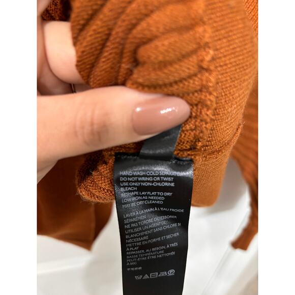 Anthropologie Karla Boat Neck Sweater Dolman Sleeve Rib Knit Alpaca Wool Pecan - Picture 9 of 9